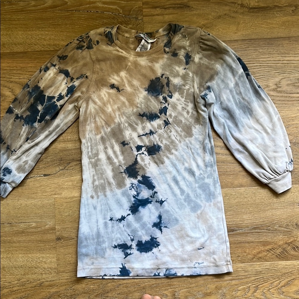 Hard Tail Tie-Dye Long Sleeve Tee - Brown and Blue